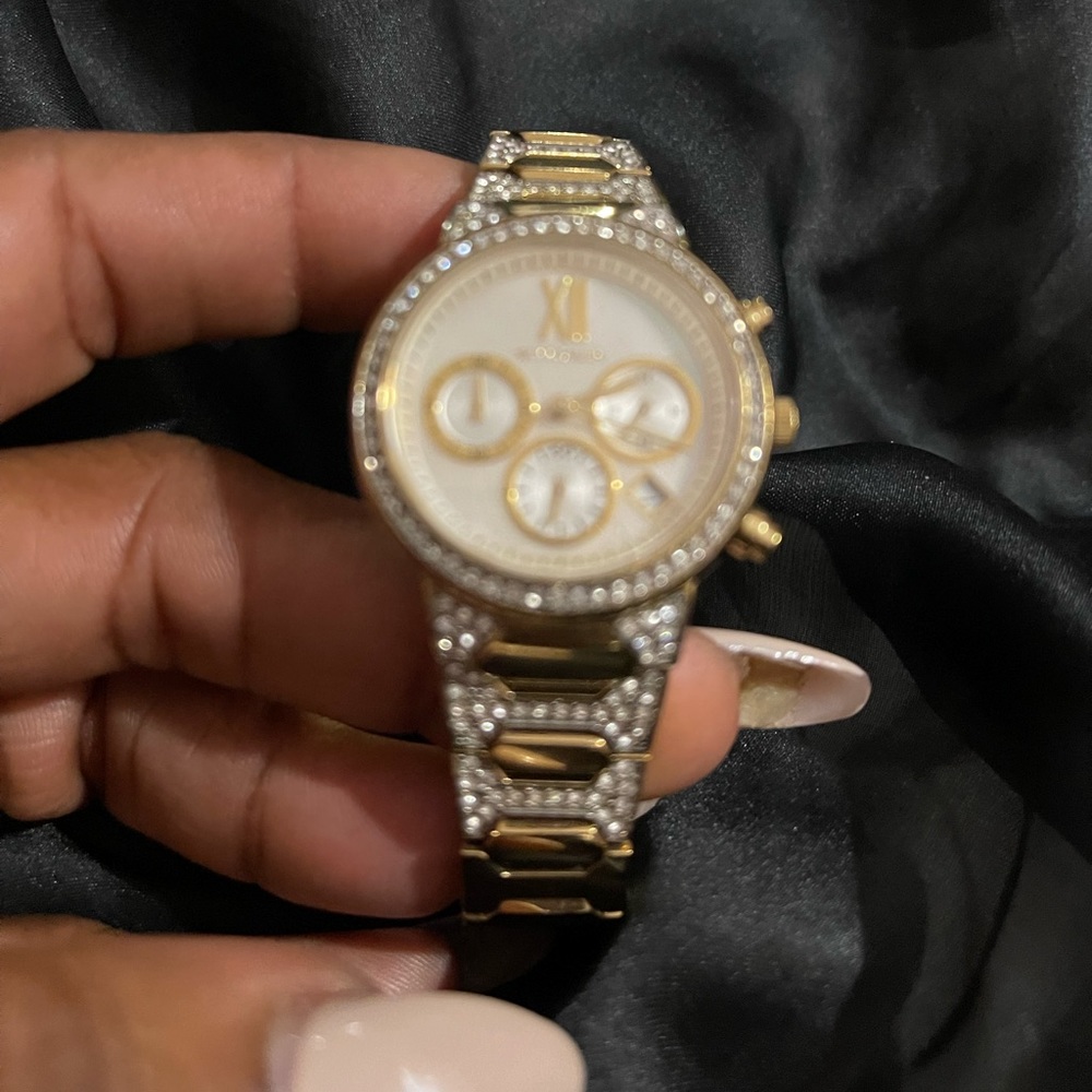 Wittnauer Gold toned crystal crono watch